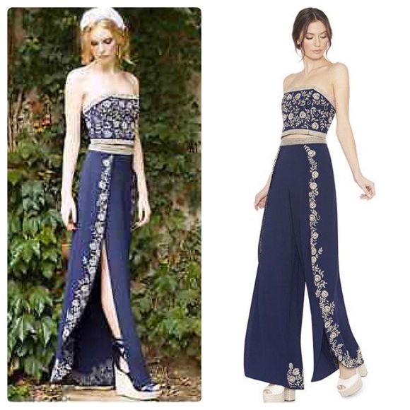 ALICE + OLIVIA Larissa Pearl Floral Beaded Pants - Picture 1 of 11